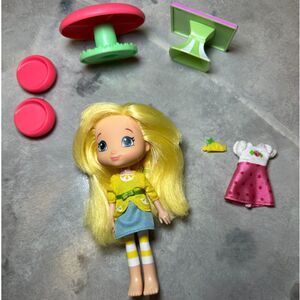 Strawberry Shortcake Lemon Meringue 2014 Doll, Bundle of Accessories, 2008 Table